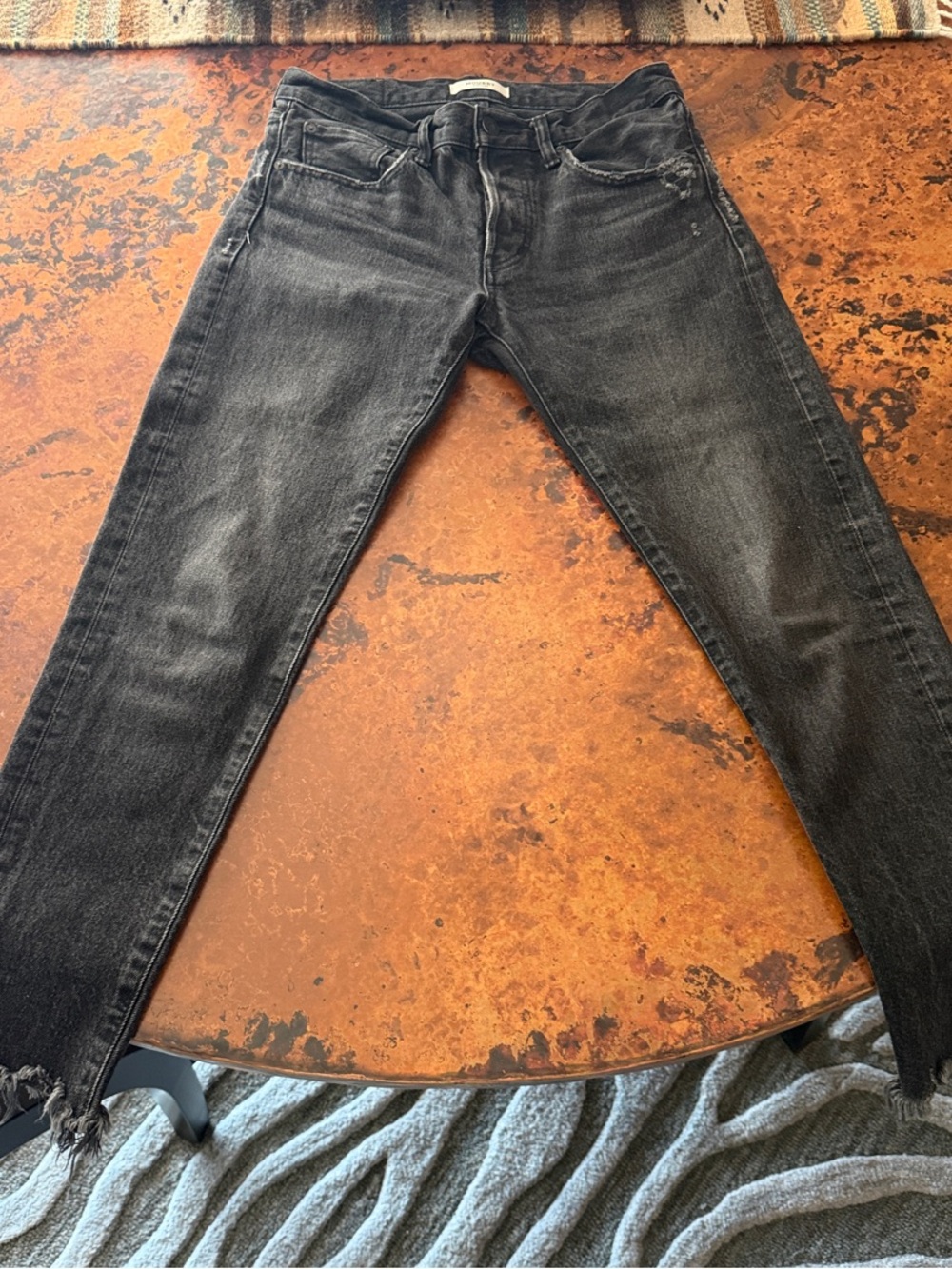 Agolde Black Washed Ankle Skinny Jeans